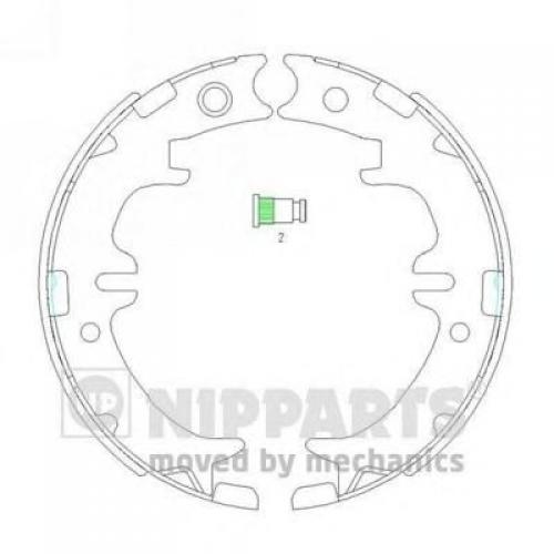 Комплект тормозных колодок стояночная тормозная система Nipparts N3502083 Lexus: 46590-48020 46540-48010. Toyota: