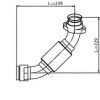 DINEX 54232 труба глушителя к турбине левая. 2 изгб. с ф
