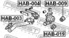 FEBEST HAB003 САЙЛЕНБЛОК ЗАДНЕГО РЫЧАГА (HONDA CIVIC EU/EP/ES 2001-2006 HONDA CR-V RD4/RD5/RD6/RD7/RD9 2001-2006)