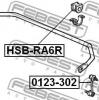 FEBEST HSBRA6R ВТУЛКА ЗАДНЕГО СТАБИЛИЗАТОРА D25.4 (HONDA ODYSSEY/SHUTTLE RA6/RA7/RA8/RA9 1999-2003) FEBEST