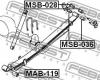 FEBEST MSB036 Втулка задней рессоры (mitsubishi delica space gear/cargo pa/pb/pc 1994-2006 mitsubishi l200 k74t/k7