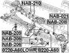 FEBEST NAB210 Сайлентблок заднего дифференциала