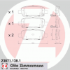 ZIMMERMANN 23871.138.1 Комплект тормозных колодок, дисковый тормоз