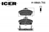ICER 180860-701 Комплект тормозных колодок, диско