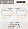 MASUMA MS-0110 Колодки  дисковые Masuma  PEUGEOT/406/V2200, V3000 front   (1/12)