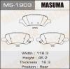 MASUMA MS-1903 Колодки  дисковые Masuma  VENZA/ AGV1#, GGV1#) rear   (1/12)