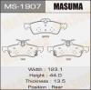 MASUMA MS-1907 Колодки  дисковые Masuma  MS-1907 YARIS/ NLP90L, SCP90L, NLP130L rear