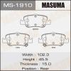 MASUMA MS-1910 Колодки  дисковые Masuma  MS-1910 AURIS/ ADE157L rear  2010- (1/12)