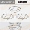 MASUMA MS-K0014 Колодки  дисковые Masuma  MS-K0014  SANTA FE GENESIS COUPE front