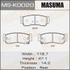 MASUMA MS-K0020 Колодки  дисковые Masuma  MS-K0020  SANTA FE H1 STAREX rear