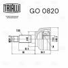 TRIALLI GO0820 ШРУС для а/м Kia Carens (02-) 2.0CVVT/2.0CRDi (наруж.) (GO 0820)