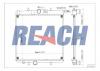 REACH 14014568116 Радиатор системы охлаждения PEUGEOT 206 1.1 I 1998- 388x380x16