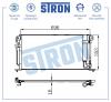 STRON STC0045 Радиатор кондиционера MMC Lancer IX 03- (Гарантия 3 года, Увеличенный ресурс)