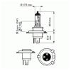 PHILIPS 12342VPS2 Лампа H4 12V 60/55W Vision Plus +50% света Комплект 2шт.