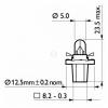 PHILIPS 12604CP лампа/ 2W 12-15V B8,5D пластмассовый патрон зеленый