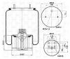 S&amp;K GMBH SK-4961KP-01 Пневмоподушка со стаканом (пластик) 2шп. М12 1штуцер М22х1.5