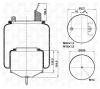 S&amp;K GMBH SK-7803K-01 Пневмоподушка со стаканом (металл 1шп.M14) 1шп-шт.M16/M24смещ.80+кроншт.4отв.D15