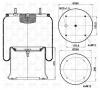 S&amp;K GMBH SK912K01 Пневморессора. Поршень металл [Верх: 1*М22x1.5 | 4*М12  Низ: 4*М12]