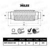 MILES HBFE45X203-305 Труба гофрированная с патрубками и внутр. плетением 45X203-305 HBFE45X203-305