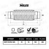 MILES HBFE51X152-280 Труба гофрированная с патрубками и внутр. плетением 51X152-280 HBFE51X152-280