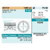 TEIKIN 432480.50 Поршни без колец Mitsubishi 4G15-II d75.5+0.50 (MD332841) TEIKIN  (на 4 цил)
