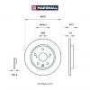 MARSHALL M2000497 Диск тормозной Toyota Corolla (E150, E180) 06- Auris 06-, задний 270 x 10 Marshall