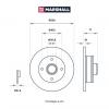 MARSHALL M2000571 Диск тормозной VAG Golf I-III 76-, Jetta II 84-, Passat 85-, Polo III 95- задний 226,1 х 10 Marshall
