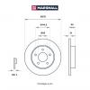 MARSHALL M2000580 Диск тормозной Nissan Almera Tino (V10) 98-, Primera (P12) 02- задний Marshall