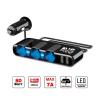 AVS A40863S Прикуриватель  3 гнезда 12/24 В 2 USB  светодиодная индикация AVS A40863S