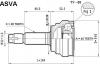 ASVA TY55 ШРУС НАРУЖНЫЙ 24x58x26