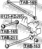 FEBEST 0125KDJ95 РЫЧАГ ЗАДНИЙ ВЕРХНИЙ (TOYOTA HILUX/SURF/4RUNNER KZN180 1995-2002 TOYOTA LAND CRUISER PRADO 90 1996-2