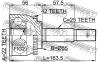 FEBEST 0210013A42 0210-013A42_шрус наружн.22x55x25/ Nissan Sunny B14/Almera N15 1995-2000