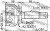 FEBEST 0410038A43 ШРУС НАРУЖНЫЙ 29x57x25 (MITSUBISHI AIRTREK CU2W/CU4W/CU5W 4WD 2001- MITSUBISHI OUTLANDER CU2W/CU5W 4