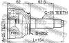 FEBEST 0510003 ШРУС НАРУЖНЫЙ 25x52x26 (MAZDA 626 GC 1985-1988) FEBEST