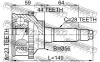 FEBEST 0510018A44 ШРУС НАРУЖНЫЙ 23x56x28 (MAZDA 626 GE 1991-1997 MAZDA MX-6 GE 1991- MAZDA XEDOS-6 CA 1992-) FEBEST