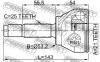 FEBEST 2110FUS ШРУС НАРУЖНЫЙ 21x53,2x25 (FORD FIESTA V JH 2001- FORD FOCUS I DAW/DBW/DFW/DNW 1998-2004 FORD FUSION