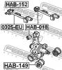 FEBEST HAB149 САЙЛЕНБЛОК ЗАДНЕЙ ЦАПФЫ (HONDA CIVIC EU/EP/ES 2001-2006 HONDA CIVIC GX EN1/EN2 1999- HONDA CR-V RD4/