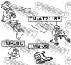 FEBEST TMAT211RR ПОДУШКА ДВИГАТЕЛЯ ЗАДНЯЯ (TOYOTA CALDINA AT190/ST190 1992-1996 TOYOTA CALDINA AT210/ST210 1997-2002