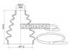 SAT C-1444 Пыльник шруса наружный  FR FORD FOCUS III 1,4/1,6  (смазка, 2 хомута. резина)