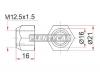 SAT ST9004911036 Гайка колесная открытая конус TOYOTA/MAZDA/MITSUBISHI/KIA/HYUNDAI/VOLVO