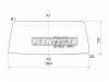 XYG FE400LFW Стекло лобовое в резинку MITSUBISHI CANTER WIDE TRUCK 85-