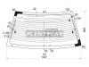 XYG JT41 RW/H/X Стекло заднее с обогревом MITSUBISHI LANCER/CEDIA 4F SEDAN 2000-