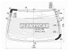 XYG SV50-4D RW/H/X Стекло заднее с обогревом TOYOTA VISTA  #V5# 98-03 4D