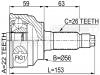 FEBEST 0510024 ШРУС НАРУЖНЫЙ 22x56x26 (MAZDA 323 BA 1994-1998 MAZDA 323F BA 1995- MAZDA MX-3 EC 1993-) FEBEST