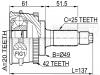 FEBEST 0710SY415A42 ШРУС НАРУЖНЫЙ 20x49x25 (SUZUKI BALENO/ESTEEM SY413/SY415/SY416/SY418/SY419 1995-2001 SUZUKI CULTUS S