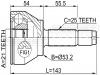 FEBEST 2110FUS ШРУС НАРУЖНЫЙ 21x53,2x25 (FORD FIESTA V JH 2001- FORD FOCUS I DAW/DBW/DFW/DNW 1998-2004 FORD FUSION