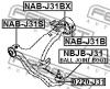 FEBEST NAB-J31BX Сайлентблок задний переднего рычага