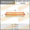 MASUMA MFAE431 Воздушный фильтр    (1/20)  PEUGEOT/ 206, 307/ V1400, V1600   03-