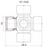 SAT ST1538 Крестовина рулевого кардана 15*38 universal
