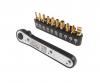 JTC JTCU11MC Набор бит 1/4 SL6, PH1-2, TORX, Т10Н-Т40Н с ключом трещоткой 11 предметов